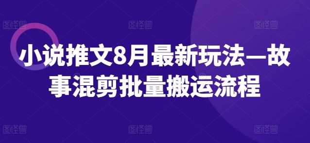 小说推文8月最新玩法—故事混剪批量搬运流程-理想项目库