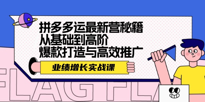 （12260期）拼多多运最新营秘籍：业绩 增长实战课，从基础到高阶，爆款打造与高效推广-理想项目库