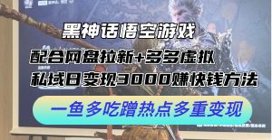 (12316期)黑神话悟空游戏配合网盘拉新+多多虚拟+私域日变现3000+赚快钱方法。…-理想项目库