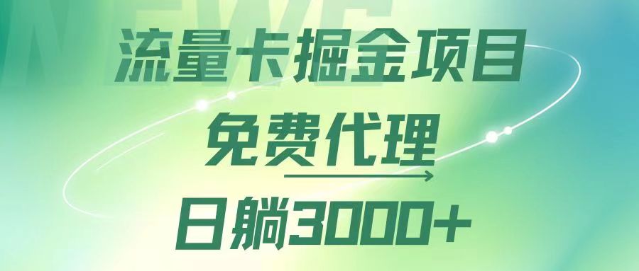 （12321期）流量卡掘金代理，日躺赚3000+，变现暴力，多种推广途径-理想项目库