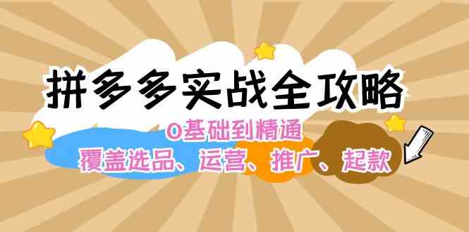 拼多多实战全攻略：0基础到精通，覆盖选品、运营、推广、起款-理想项目库
