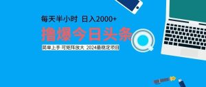 (12401期)撸今日头条,单号日入2000+可矩阵放大-理想项目库