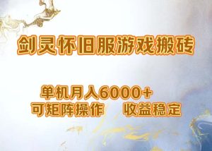 (12471期)网游剑灵打金搬砖,单机月入6000+,可矩阵操作,收益稳定。-理想项目库