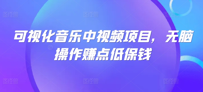 可视化音乐中视频项目，无脑操作赚点低保钱-理想项目库