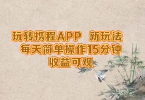 玩转携程APP,新玩法,每天简单操作15分钟,收益可观-理想项目库
