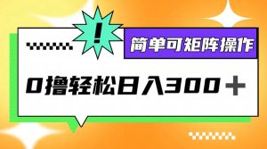 0撸3.0,轻松日收300+,简单可矩阵操作-理想项目库