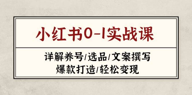 小红书0-1实战课(2023-2025)，详解养号/选品/文案撰写/爆款打造/轻松变现-理想项目库
