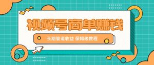 微信视频号商单赚钱项目,发一条短视频赚了9000,长期管道收益,保姆级教程!-理想项目库