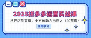 2025拼多多运营实战课,从开店到直播,全方位助力电商人(40节课-理想项目库
