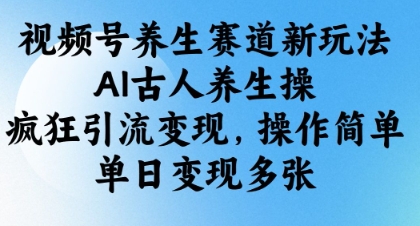 视频号养生赛道新玩法，AI古人养生操，疯狂引流变现，操作简单，单日变现多张-理想项目库