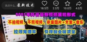 抖音最新视频展现形式，不拍视频、不剪视频、依靠图片+文案助推热门，引爆创业粉-理想项目库