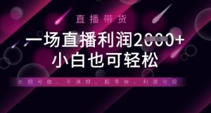 半无人直播带货，一场利润数张，适合所有平台玩法，小白也可轻松-理想项目库