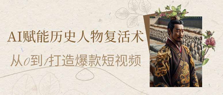 AI赋能历史人物复活术：从0到1打造爆款短视频-理想项目库