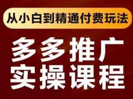 拼多多推广实操课程，从小白到精通付费玩法-理想项目库