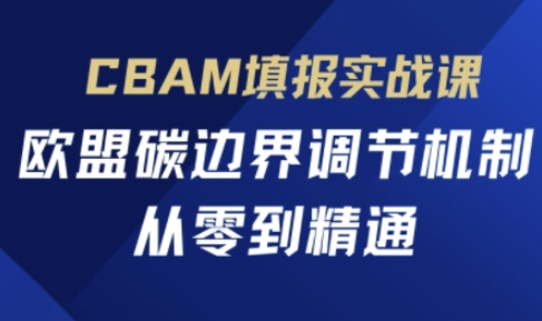 CBAM填报实战课，欧盟碳边界调节机制，从零到精通-理想项目库