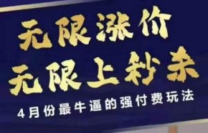 4月12号拼多多线上课，无限涨价，无限上秒杀，4月份最牛逼的强付费玩法-理想项目库