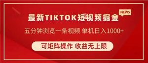 TIKTOK短视频暴力掘金 单机收益500+收益无上限 可矩阵操作 实现睡后收入-理想项目库
