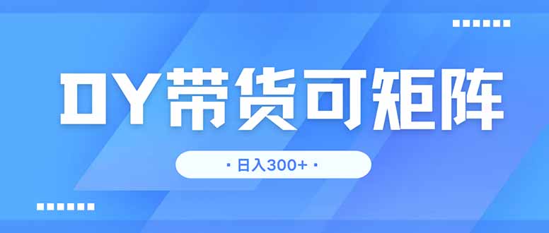 DY带货，日入300＋矩阵无上限-理想项目库