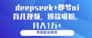 deepseek+即梦ai育儿视频，爆款吸粉，月入1w-理想项目库