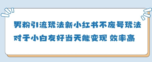 男粉引流玩法(新)，玩法友好做的好当天就能变现-理想项目库