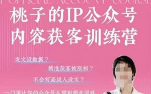 桃子IP公众号内容获客训练营(第3期),一门让你公众号从0到商业闭环的课程-理想项目库