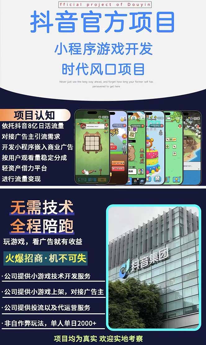 图片[1]-2025最热抖音官方项目 Ai时代风口项目小程序游戏开发 实测单个游戏日收…-理想项目库