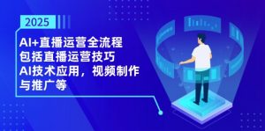 2025AI+直播运营全流程,包括直播运营技巧,AI技术应用,视频制作与推广等-理想项目库
