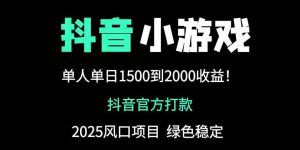 抖音官方小游戏2025全网最新玩法,暴利赚钱项目,单机日入2000+-理想项目库