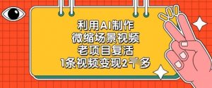 利用AI制作微缩场景视频，老项目复活，1条视频变现2k-理想项目库