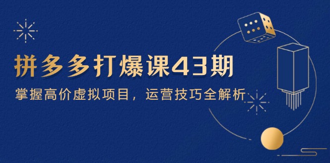 拼多多打爆课第 43 期，掌握高价虚拟项目，运营技巧全解析(15节-理想项目库