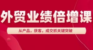 外贸业绩倍增课,从产品,获客,成交抓关键突破-理想项目库