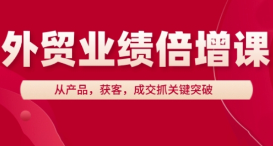 外贸业绩倍增课，从产品，获客，成交抓关键突破-理想项目库