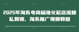 2025年淘系电商标准化起店流程私教班,淘系推广视频教程-理想项目库
