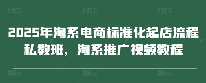 2025年淘系电商标准化起店流程私教班，淘系推广视频教程-理想项目库