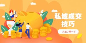 私域成交技巧,帮你从入门到精通,破解四大痛点,快速变现,轻松收钱-理想项目库