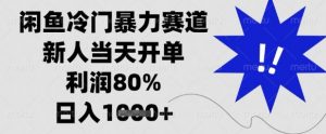 闲鱼冷门暴力赛道，新人当天开单，利润80%，日入1k+【揭秘】-理想项目库