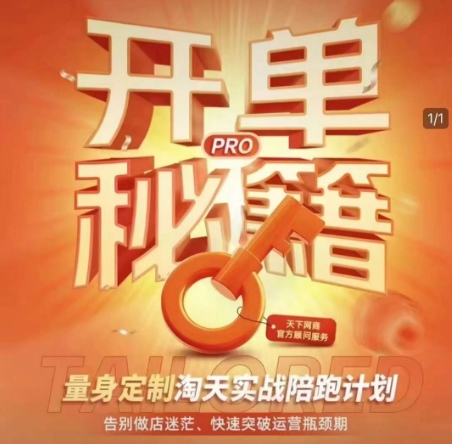淘宝开单秘籍PRO，量身定制淘天实战陪跑计划，告别做店迷茫、快速突破运营瓶颈期(更新)-理想项目库