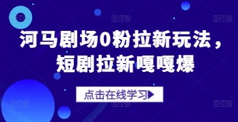 河马剧场0粉拉新玩法，短剧拉新嘎嘎爆-理想项目库