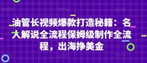 油管长视频爆款打造秘籍：名人解说全流程保姆级制作全流程，出海挣美金-理想项目库