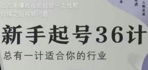新手起号36计2.0,四年行业沉淀,上百条爆款视频经验一次性帮你搞定短视频问题-理想项目库