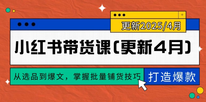 小红书带货课(更新4月-理想项目库