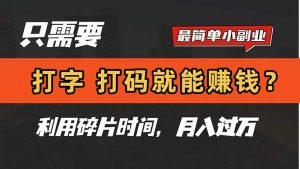 只需要打字，打码，就能赚钱？简单的赚钱小副业，利用碎片时间，月入过万-理想项目库