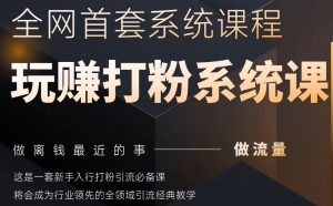 2025行业首套全网全域打粉系统神课，做流量做离钱最近的事，一套新手入行打粉引流必备课-理想项目库