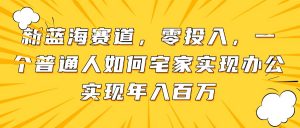 新蓝海赛道，零投入，一个普通人如何宅家办公实现年入百万-理想项目库