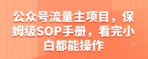 公众号流量主项目，保姆级SOP手册，看完小白都能操作-理想项目库