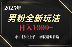 2025年男粉全新玩法,小白轻松上手,兼职副业首选,轻轻松松日入1k+-理想项目库