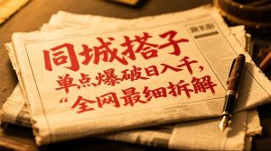 同城搭子群19.9单点爆破日入千，搭子组局月入万，全网最细拆解-理想项目库