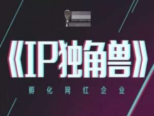 IP独角兽,孵化网红企业,ip教程-理想项目库