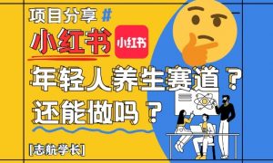 小红书年轻人养生赛道？真的还能做吗？详细讲解！-理想项目库