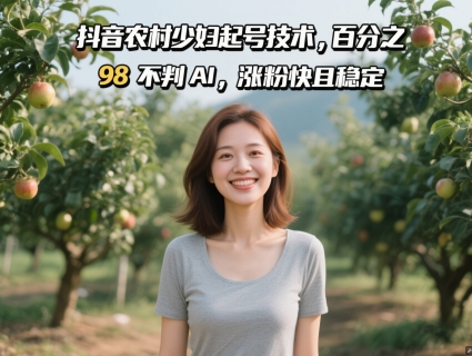 抖音农村少妇起号技术，百分之98不判AI，涨粉快且稳定-理想项目库